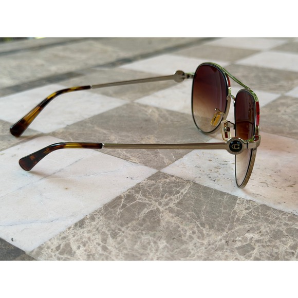 Coach Aviator Sunglasses Women 58mm Gold HC 7128 Brown Gradient Lenses main image 9
